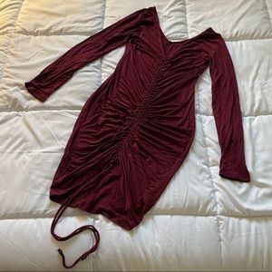 Wine Red Bodycon Dress